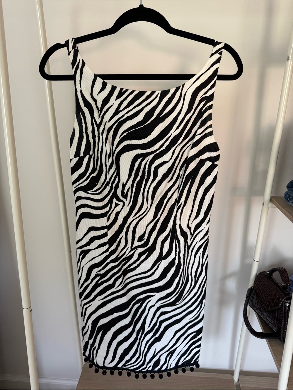 Muse Black & White Zebra-Print Midi Dress